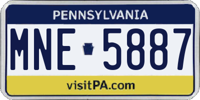 PA license plate MNE5887