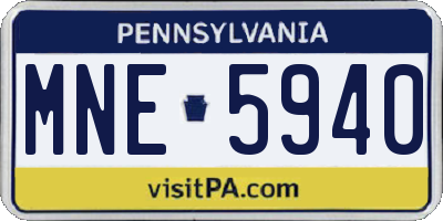 PA license plate MNE5940