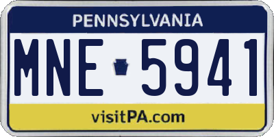 PA license plate MNE5941