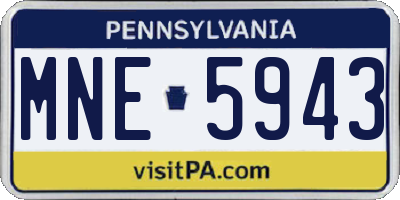 PA license plate MNE5943