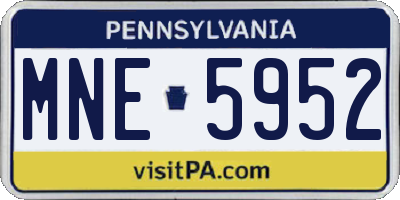 PA license plate MNE5952