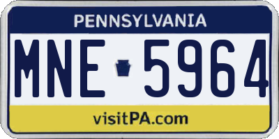 PA license plate MNE5964