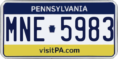 PA license plate MNE5983