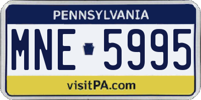 PA license plate MNE5995