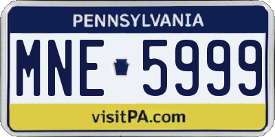PA license plate MNE5999