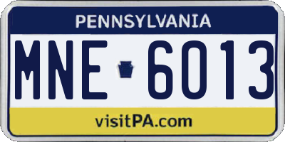 PA license plate MNE6013