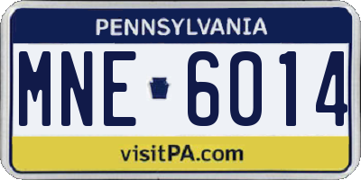 PA license plate MNE6014