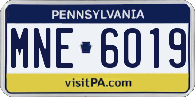 PA license plate MNE6019