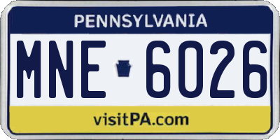 PA license plate MNE6026