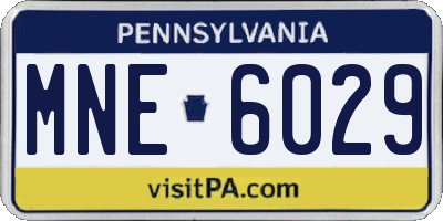PA license plate MNE6029