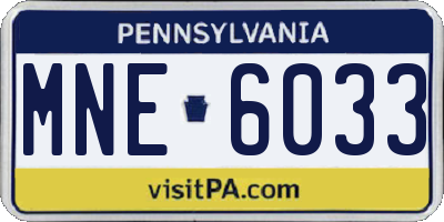 PA license plate MNE6033