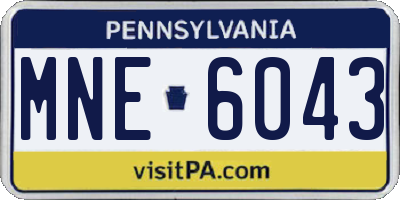 PA license plate MNE6043