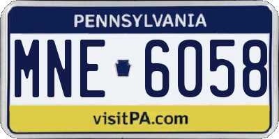PA license plate MNE6058
