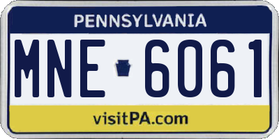 PA license plate MNE6061