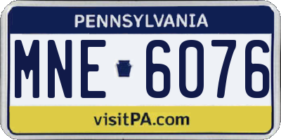 PA license plate MNE6076