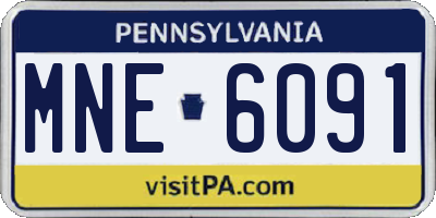 PA license plate MNE6091