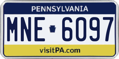 PA license plate MNE6097