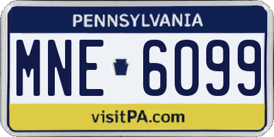 PA license plate MNE6099