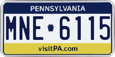 PA license plate MNE6115