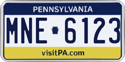 PA license plate MNE6123