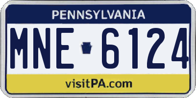 PA license plate MNE6124