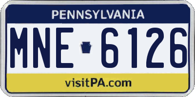 PA license plate MNE6126