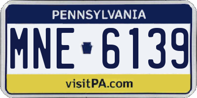 PA license plate MNE6139