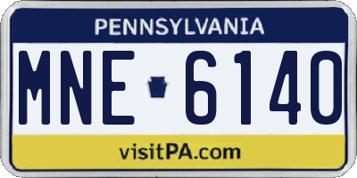 PA license plate MNE6140