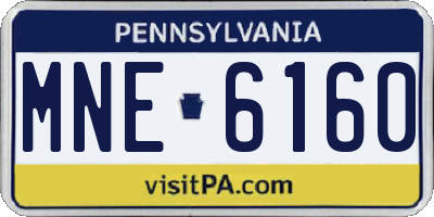 PA license plate MNE6160