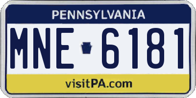 PA license plate MNE6181