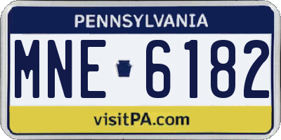 PA license plate MNE6182