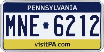 PA license plate MNE6212
