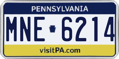 PA license plate MNE6214