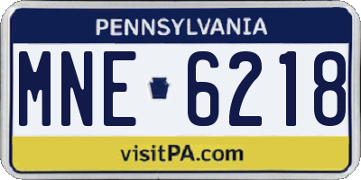 PA license plate MNE6218
