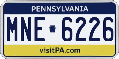 PA license plate MNE6226