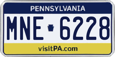 PA license plate MNE6228