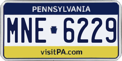 PA license plate MNE6229