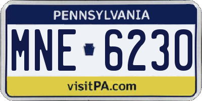 PA license plate MNE6230