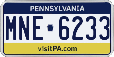 PA license plate MNE6233