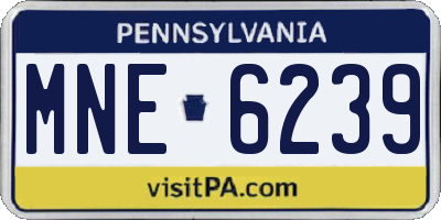 PA license plate MNE6239