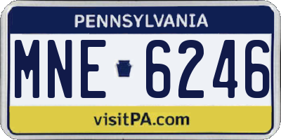 PA license plate MNE6246