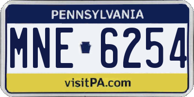 PA license plate MNE6254