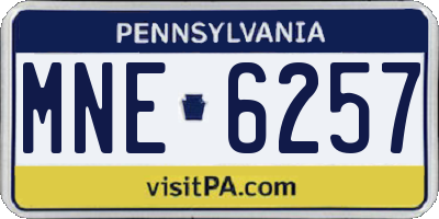 PA license plate MNE6257