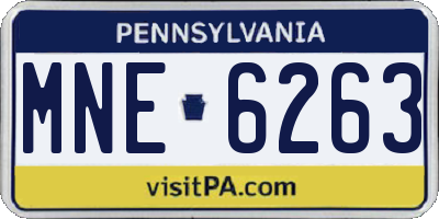 PA license plate MNE6263