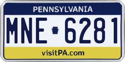 PA license plate MNE6281