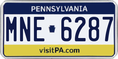 PA license plate MNE6287