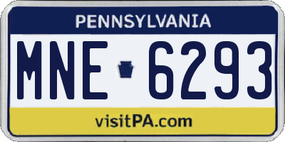 PA license plate MNE6293