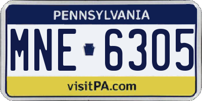 PA license plate MNE6305