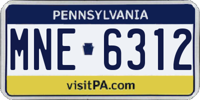 PA license plate MNE6312