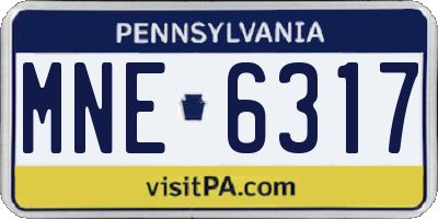 PA license plate MNE6317